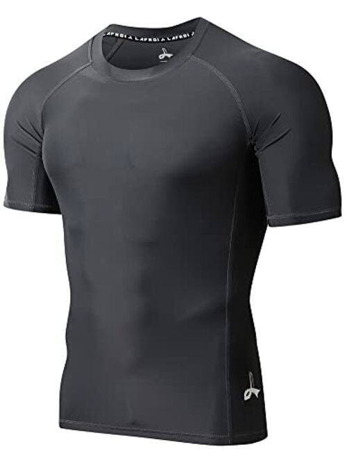 LAFROI Men's Short Sleeve UPF 50+ Baselayer Skins Compression Rash Guard