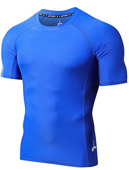 LAFROI Men's Short Sleeve UPF 50+ Baselayer Skins Compression Rash Guard