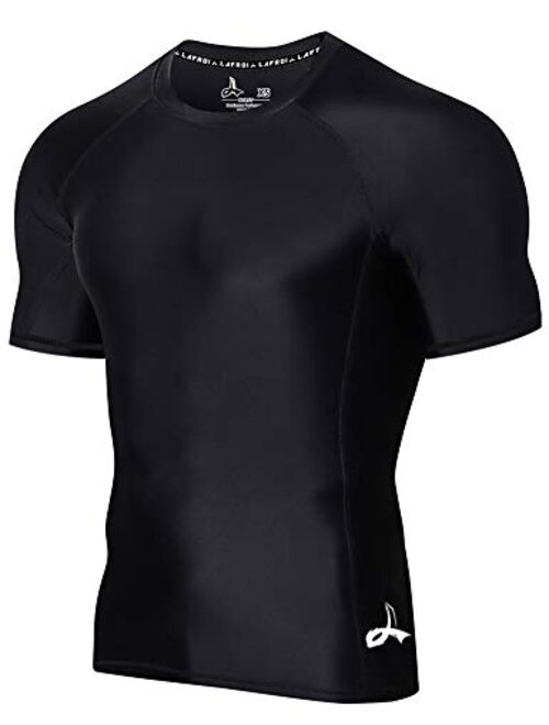 LAFROI Men's Short Sleeve UPF 50+ Baselayer Skins Compression Rash Guard