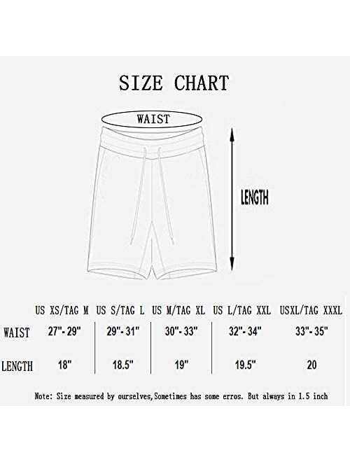 EVERWORTH Men's Casual Training Shorts Gym Workout Fitness Short Bodybuilding Running Jogging Short Pants