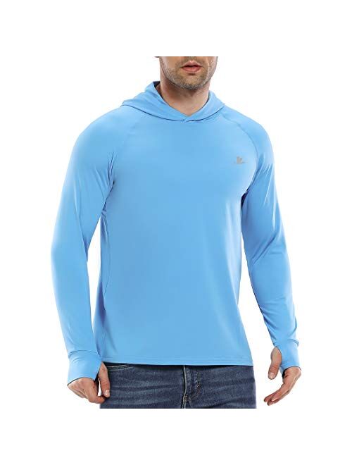 Devoropa Men's UPF 50+ Sun Protection Hoodie Long Sleeve Fishing Hiking T-Shirt with Thumbhole