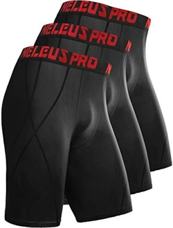 Neleus Men's 3 Pack Performance Compression Shorts