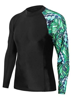 beautyin Men's Long Sleeve Rashguard Swim Shirt UV Protect Athletic Shirt UPF 50