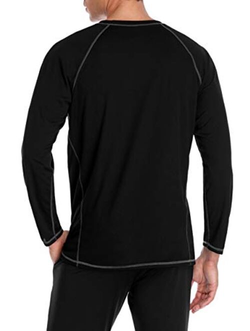 beautyin Men's Long Sleeve Rashguard Swim Shirt UV Protect Athletic Shirt UPF 50