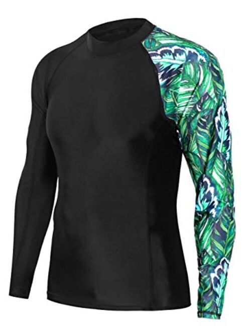 beautyin Men's Long Sleeve Rashguard Swim Shirt UV Protect Athletic Shirt UPF 50