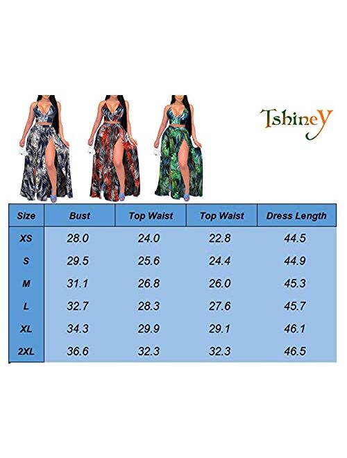 Buy Women Sexy 2 Piece Outfits Dress Chiffon Strap Deep V Neck Bra Crop Top  High Split Maxi Dresses Skirt Set online