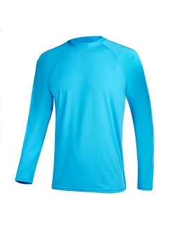 Long Sleeve Swim Tshirt for Men Rash Guard Athletic Tee Skins UPF 50