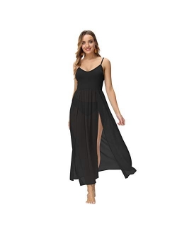 Rela Bota Women's Sexy Summer 2 Piece Maxi Chiffon Dress Crop Top Skirt Set Beachwear