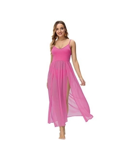 Rela Bota Women's Sexy Summer 2 Piece Maxi Chiffon Dress Crop Top Skirt Set Beachwear