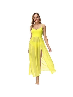 Rela Bota Women's Sexy Summer 2 Piece Maxi Chiffon Dress Crop Top Skirt Set Beachwear