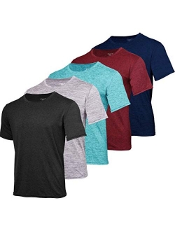 Mens Dry-Fit Moisture Wicking Active Athletic Performance Crew T-Shirt