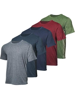 Mens Dry-Fit Moisture Wicking Active Athletic Performance Crew T-Shirt