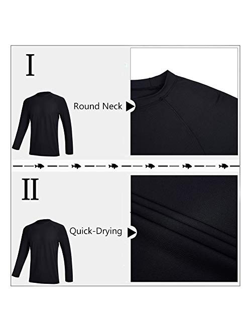 DUOFIER Men UPF 50+ UV Sun Protection Outdoor Long Sleeve Performance T-Shirt for Fishing, Hiking, Outdoor Running