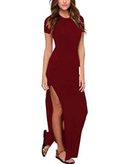 LaSuiveur Women's Sleeveless High Slit Bodycon Summer Beach Vacation Dress