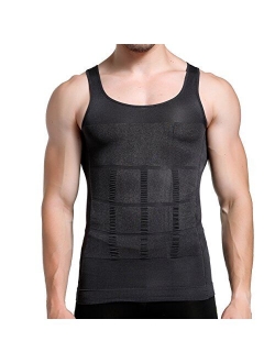 GKVK Mens Slimming Body Shaper Vest Shirt Abs Abdomen Slim