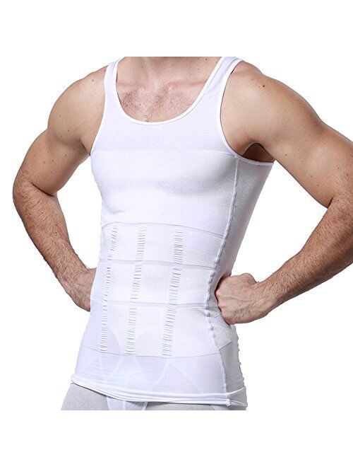 GKVK Mens Slimming Body Shaper Vest Shirt Abs Abdomen Slim