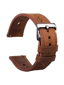 Cauwsai Leather Watch Band - Quick Release Double-Sided Leather Watch Strap - 18mm, 20mm, 22mm, 24mm - 8 Color