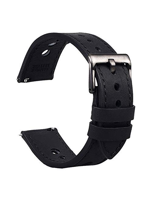 Cauwsai Leather Watch Band - Quick Release Double-Sided Leather Watch Strap - 18mm, 20mm, 22mm, 24mm - 8 Color