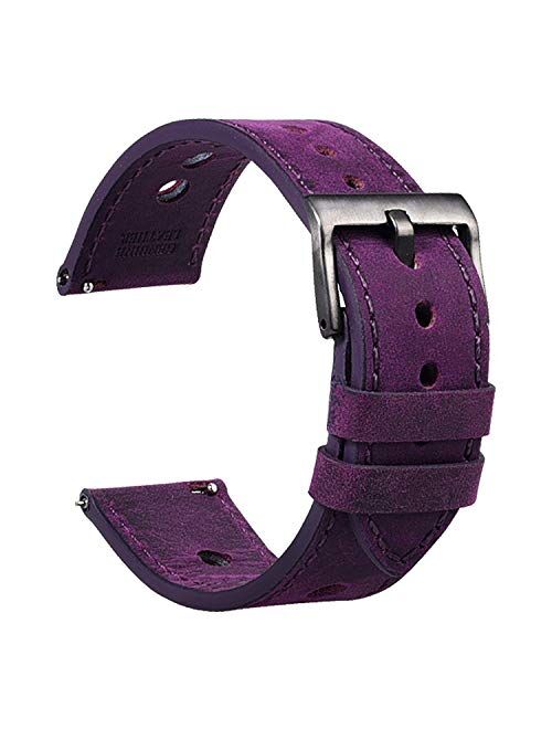 Cauwsai Leather Watch Band - Quick Release Double-Sided Leather Watch Strap - 18mm, 20mm, 22mm, 24mm - 8 Color