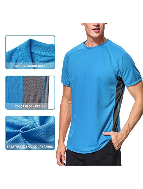 Sociala Men's Short Sleeve Rash Guard Loose Fit Swim Shirts UPF 50 Rashguard