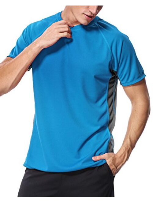 Sociala Men's Short Sleeve Rash Guard Loose Fit Swim Shirts UPF 50 Rashguard