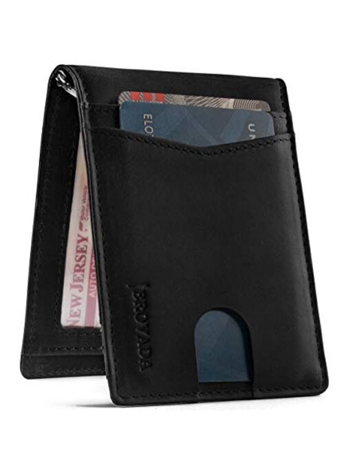 Minimalist Slim Bifold Front Pocket Wallet with Money Clip for men, RFID Blocking with smart design