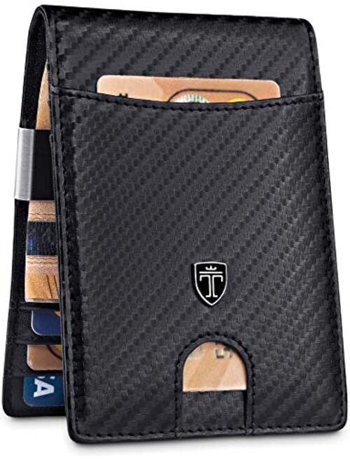 TRAVANDO Leather Card Case Bifold Money Clip Wallet