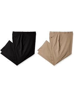 Men's Big and Tall Flex Straight Fit Flat Front Pant