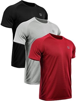 Neleus Men's Crew Neck Mesh Athletic T-Shirts