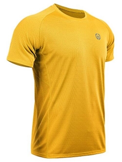 Neleus Men's Crew Neck Mesh Athletic T-Shirts