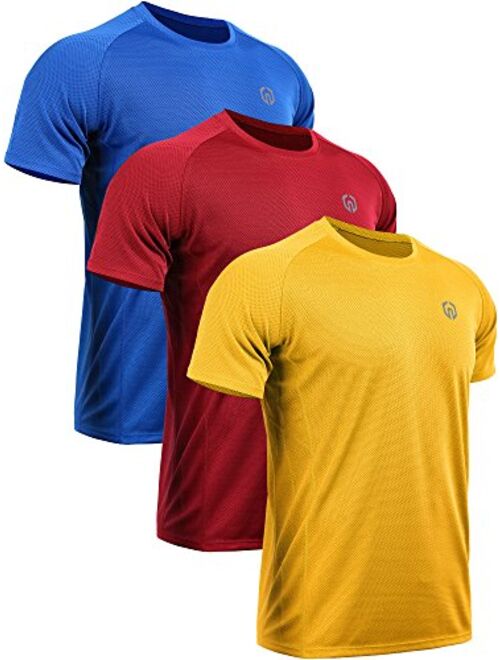 Neleus Men's Crew Neck Mesh Athletic T-Shirts