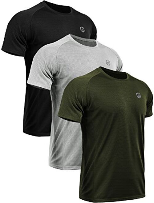 Neleus Men's Crew Neck Mesh Athletic T-Shirts