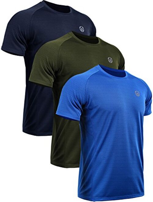 Neleus Men's Crew Neck Mesh Athletic T-Shirts