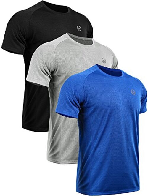 Neleus Men's Crew Neck Mesh Athletic T-Shirts