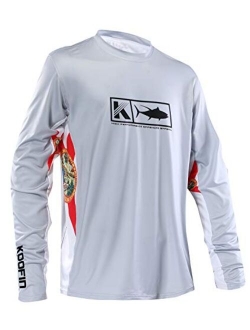 Performance Fishing Shirt Vented Long Sleeve Shirt Sun Protection UPF50 Moisture Wicking Rash Guard with Mesh Sides Loose Fit