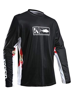 Performance Fishing Shirt Vented Long Sleeve Shirt Sun Protection UPF50 Moisture Wicking Rash Guard with Mesh Sides Loose Fit