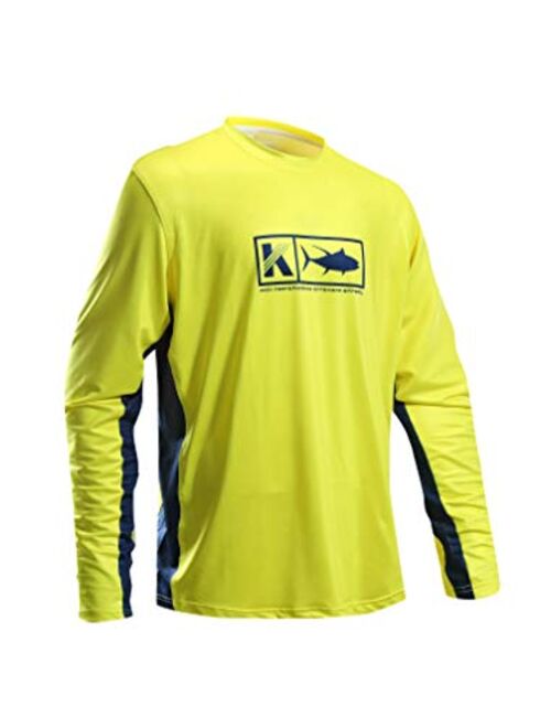 Performance Fishing Shirt Vented Long Sleeve Shirt Sun Protection UPF50 Moisture Wicking Rash Guard with Mesh Sides Loose Fit