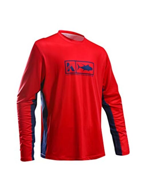 Performance Fishing Shirt Vented Long Sleeve Shirt Sun Protection UPF50 Moisture Wicking Rash Guard with Mesh Sides Loose Fit