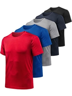 2 or 3 Pack Men's Workout Running Shirts, Sun Protection Quick Dry Athletic Shirts, Short Sleeve Gym T-Shirts