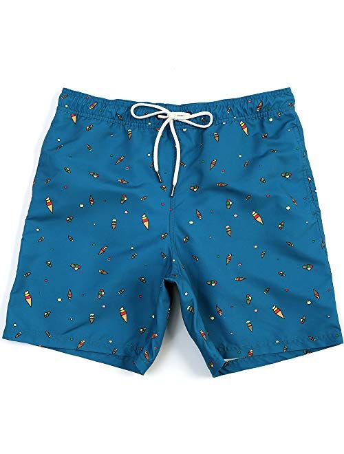 WavingSpark Mens Swim Trunks Quick Dry Funny Swim Shorts with Mesh Lining Swimming Trunks for Men