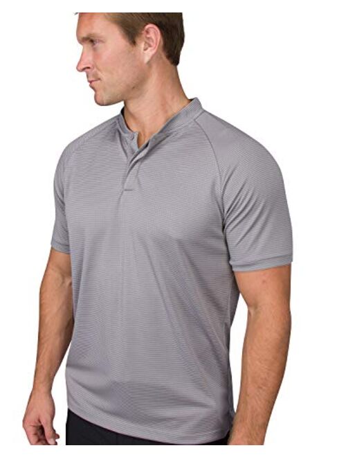 Three Sixty Six Collarless Golf Shirts for Men - Mens Casual Dry Fit Short Sleeve Polo, Lightweight and Breathable