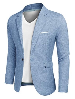 JINIDU Men's Casual SportsCoats Lightweight Suit Blazer Jackets One Button