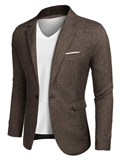 JINIDU Men's Casual SportsCoats Lightweight Suit Blazer Jackets One Button