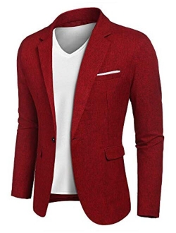 JINIDU Men's Casual SportsCoats Lightweight Suit Blazer Jackets One Button