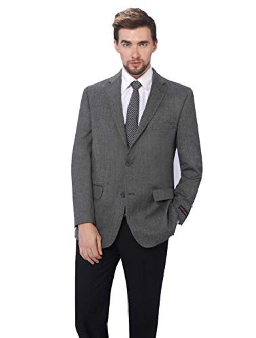 P&L Men's Premium Wool Blend Business Blazer Dress Suit Jacket