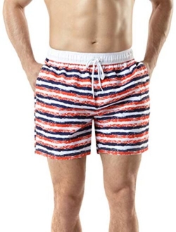 TSLA Men's Swim Trunks, Quick Dry Beach Swimming Board Shorts, Bathing Suits with Inner Mesh Lining and Pockets