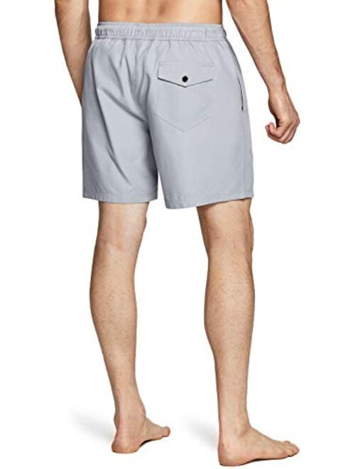 TSLA Men's Swim Trunks, Quick Dry Beach Swimming Board Shorts, Bathing Suits with Inner Mesh Lining and Pockets