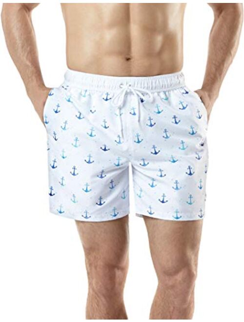 TSLA Men's Swim Trunks, Quick Dry Beach Swimming Board Shorts, Bathing Suits with Inner Mesh Lining and Pockets