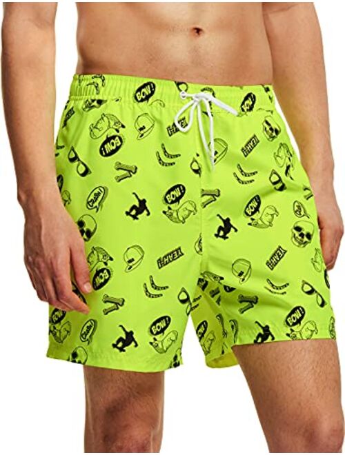 TSLA Men's Swim Trunks, Quick Dry Beach Swimming Board Shorts, Bathing Suits with Inner Mesh Lining and Pockets