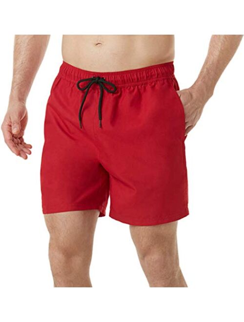 TSLA Men's Swim Trunks, Quick Dry Beach Swimming Board Shorts, Bathing Suits with Inner Mesh Lining and Pockets